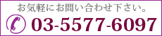 お気軽にお問い合わせ下さい。 03-5577-6097